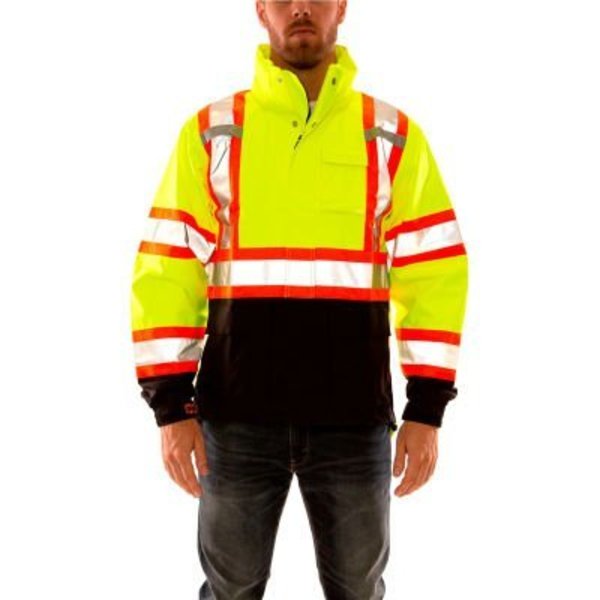 Tingley Tingley® Icon„¢ Jacket - Fluorescent Yellow/Green/Black - Attached Hood, 3XL J24122C.3X